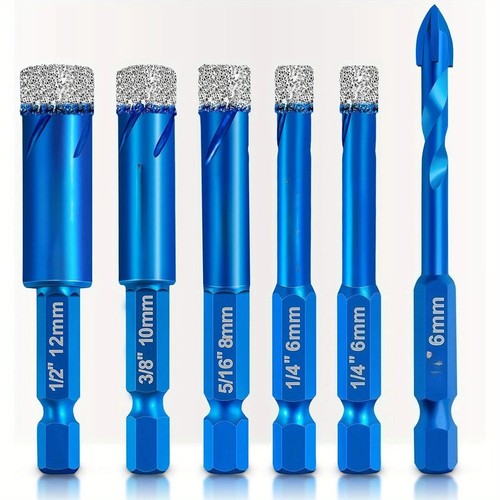 6pcs dry diamond - diamond, drill